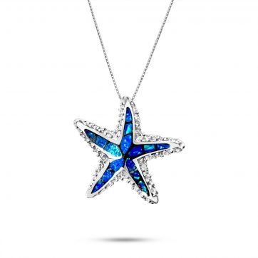 petsios Κολιέ αστερίας με πέτρες όπαλ