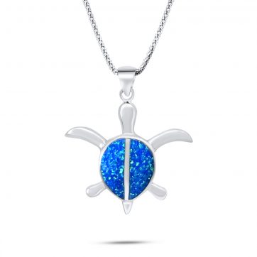 petsios Κολιέ χελώνα με πέτρες όπαλ