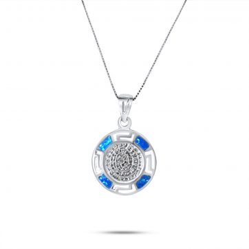 petsios Κολιέ δίσκος της Φαιστού με πέτρες όπαλ και μαίανδρο