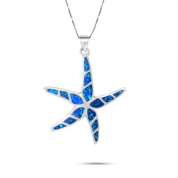 petsios Κολιέ αστερίας με πέτρες όπαλ