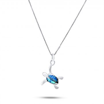 petsios Κολιέ χελώνα με πέτρες όπαλ 