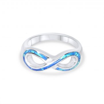 petsios Silver infinity ring with opal stones