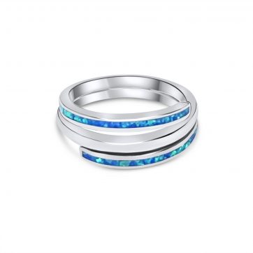 petsios Silver ring with opal stones