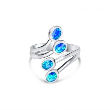 petsios Silver ring with opal stones