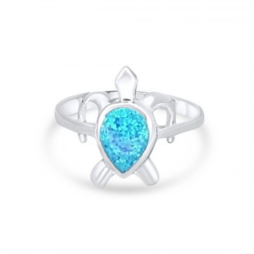 petsios Δαχτυλίδι χελώνα με πέτρα όπαλ