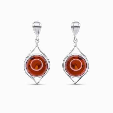 petsios Σκουλαρίκια με κεχριμπάρι καρφωτά