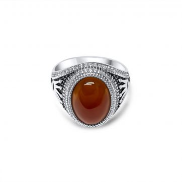 petsios Δαχτυλίδι με πέτρα κορνεόλη