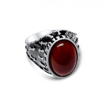 petsios Δαχτυλίδι με πέτρα κορνεόλη