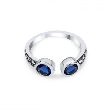 petsios Δαχτυλίδι με πέτρες ζαφείρι και μαρκασίτες