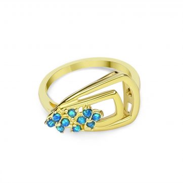 petsios Επίχρυσο δαχτυλίδι με πέτρες όπαλ