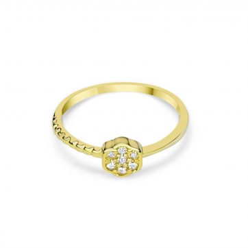 petsios Επίχρυσο δαχτυλίδι με πέτρες ζιργκόν 