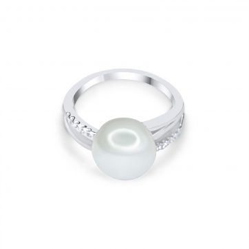 petsios Δαχτυλίδι με μαργαριτάρι και πέτρες ζιργκόν