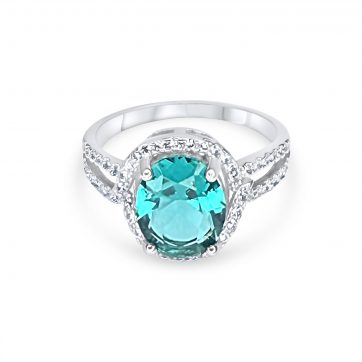 petsios Δαχτυλίδι με πέτρες ζιργκόν και άκουα μαρίν