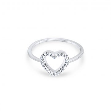 petsios Δαχτυλίδι καρδιά με πέτρες ζιργκόν