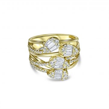 petsios Επίχρυσο δαχτυλίδι με πέτρες ζιργκόν 