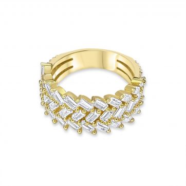 petsios Επίχρυσο δαχτυλίδι με πέτρες ζιργκόν 