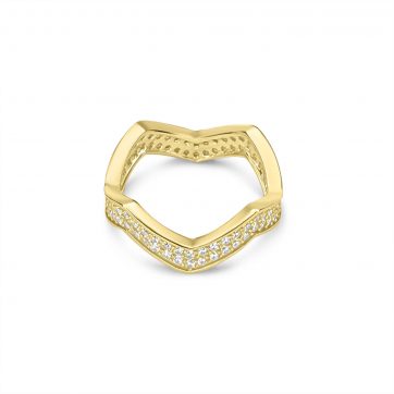 petsios Επίχρυσο δαχτυλίδι με πέτρες ζιργκόν 