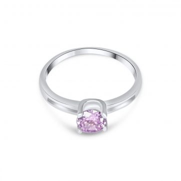petsios Μονόπετρο δαχτυλίδι με ροζ κουάρτζ πέτρα