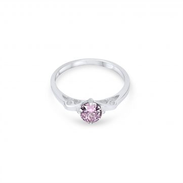 petsios Μονόπετρο δαχτυλίδι με ροζ κουάρτζ πέτρα