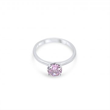 petsios Μονόπετρο δαχτυλίδι με ροζ κουάρτζ πέτρα