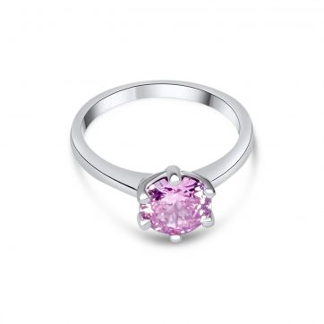 petsios Μονόπετρο δαχτυλίδι με ροζ κουάρτζ πέτρα