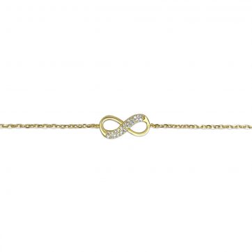 petsios Βραχιόλι επίχρυσο άπειρο με πέτρες ζιργκόν