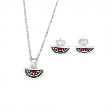 petsios Σετ κολιέ και σκουλαρίκια καρφωτά με σμάλτο