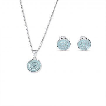 petsios Σετ κολιέ και σκουλαρίκια καρφωτά με σμάλτο