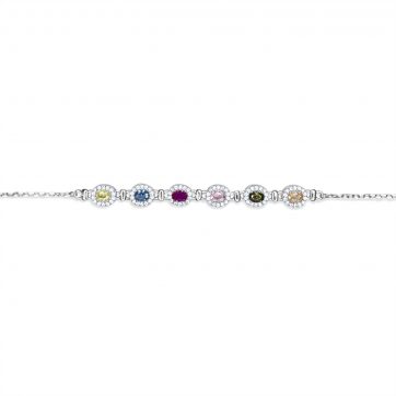 petsios Αλυσίδα ποδιού με πολύχρωμες πέτρες ζιργκόν