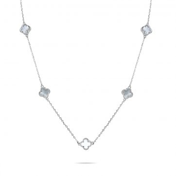 petsios Necklace with mother of pearl and zircon stones