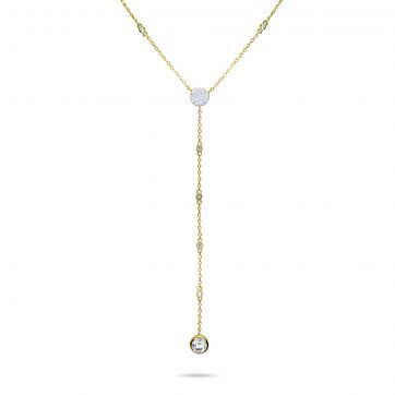 petsios Κολιέ επίχρυσο σε στυλ Υ με πέτρες ζιργκόν