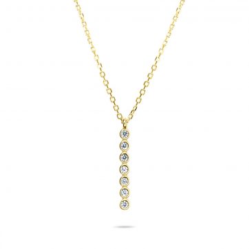 petsios Κολιέ επίχρυσο με πέτρες ζιργκόν