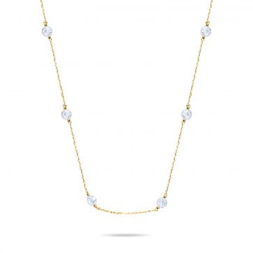 petsios Κολιέ επίχρυσο με πέτρες ζιργκόν