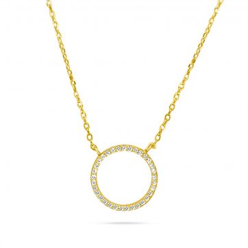 petsios Κολιέ επίχρυσο με πέτρες ζιργκόν