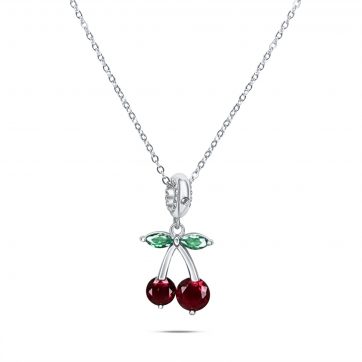 petsios Cherries necklace with zircon stones
