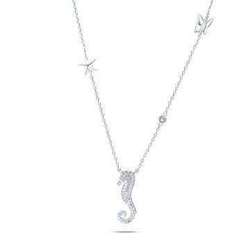 petsios Seahorse necklace with zircon stones