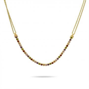 petsios Κολιέ επίχρυσο με πέτρες ζιργκόν