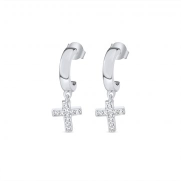 petsios Silver earrings with zircon stones
