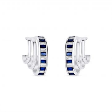 petsios Silver earrings with sapphire and zircon stones