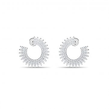 petsios Ασημένια σκουλαρίκια με πέτρες ζιργκόν