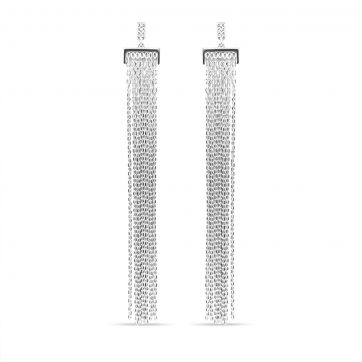 petsios Ασημένια σκουλαρίκια με πέτρες ζιργκόν