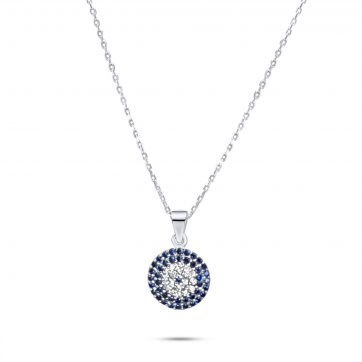 petsios Κολιέ μάτι με πέτρες ζιργκόν