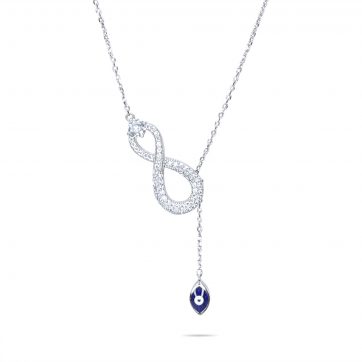 petsios Κολιέ μάτι άπειρο με πέτρες ζιργκόν