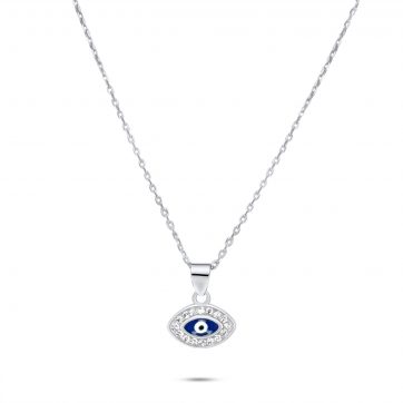 petsios Κολιέ μάτι με πέτρες ζιργκόν