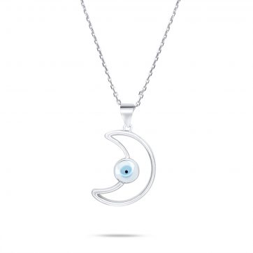 petsios Κολιέ μάτι φεγγάρι με πέτρα φίλντισι