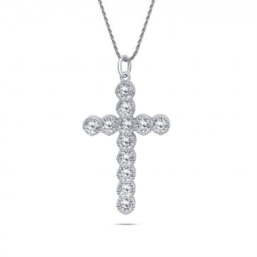 petsios Σταυρός με ζιργκόν πέτρες