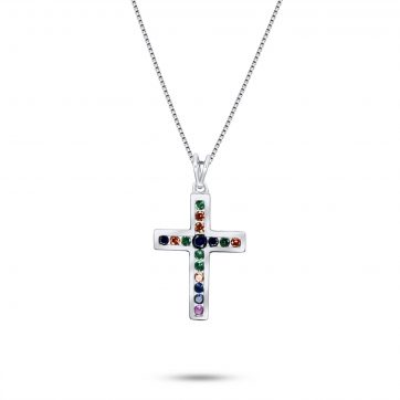 petsios Σταυρός με ζιργκόν πέτρες