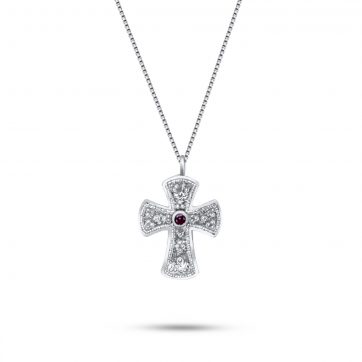 petsios Σταυρός με ρουμπίνι πέτρα