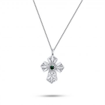 petsios Σταυρός με σμαράγδι πέτρα