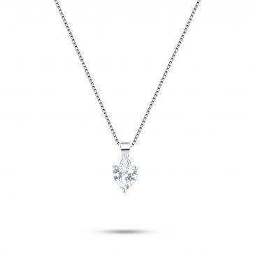 petsios Κολιέ καρδιά με ζιργκόν πέτρα